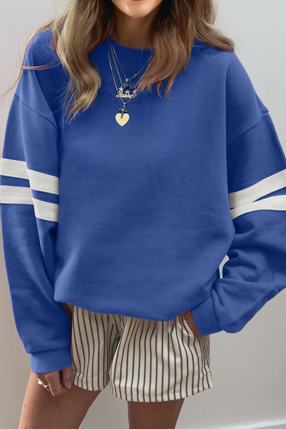 Paige Striped Oversized Sweatshirt-0