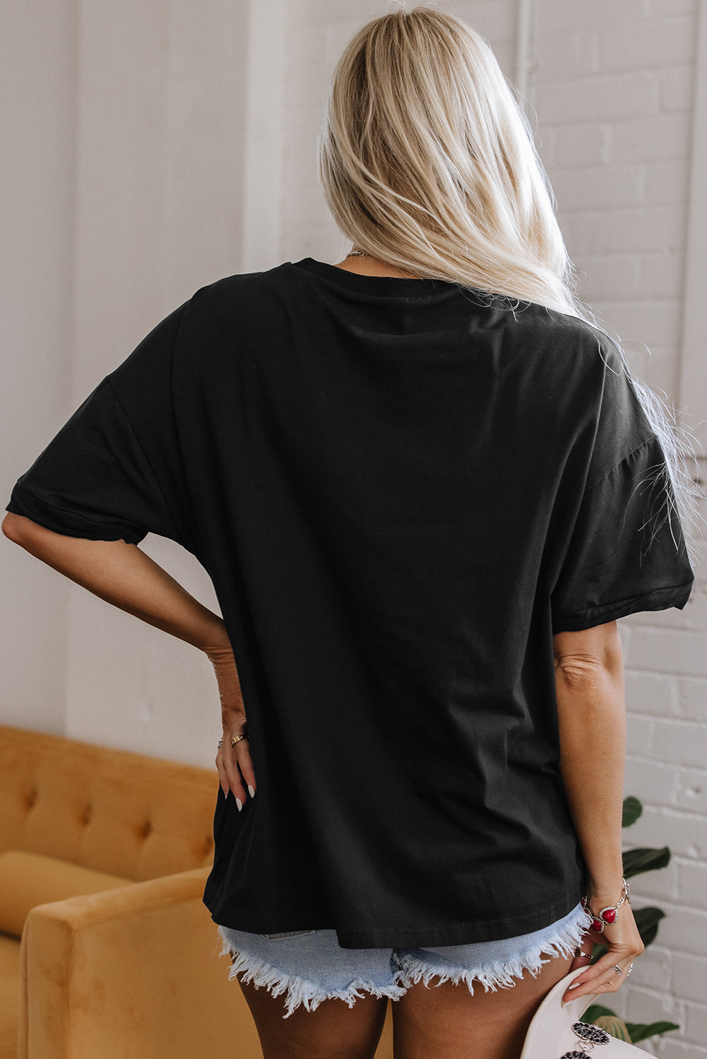 Ayra Loose Half Sleeve Hi Low Hem Top-1