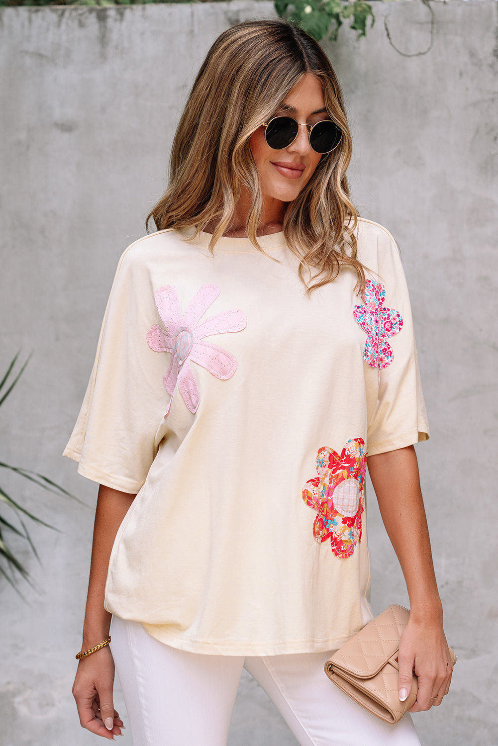 Hannah Flower Patched Loose Top-3