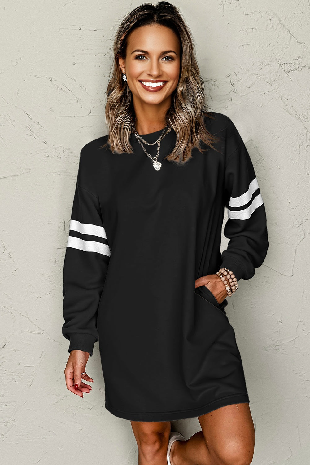 Jennifer Varsity Sweatshirt Dress-1