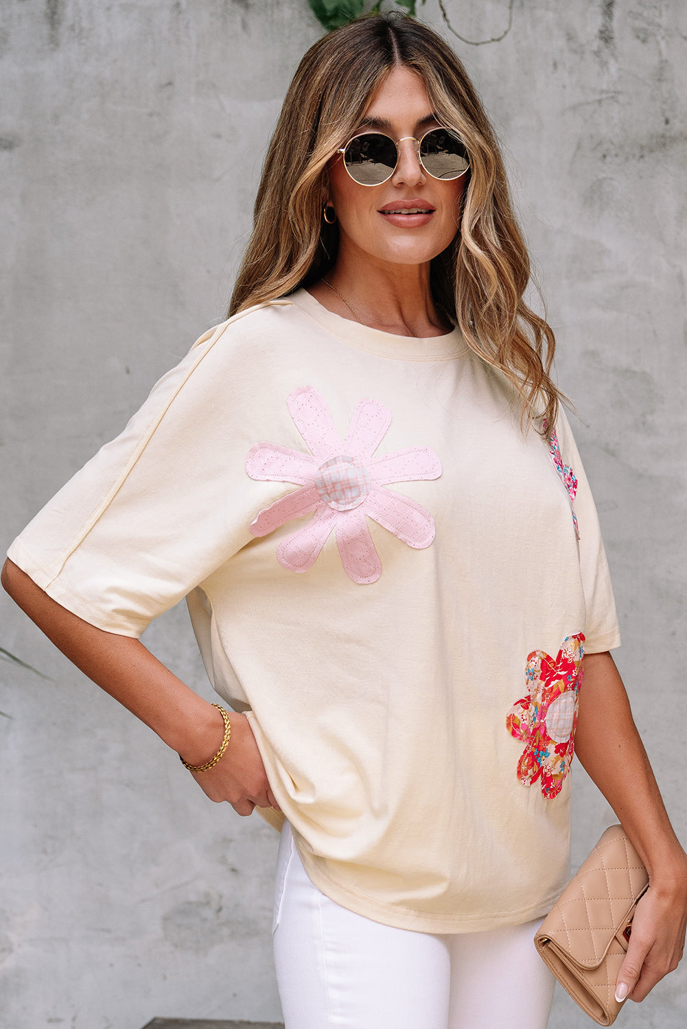 Hannah Flower Patched Loose Top-2