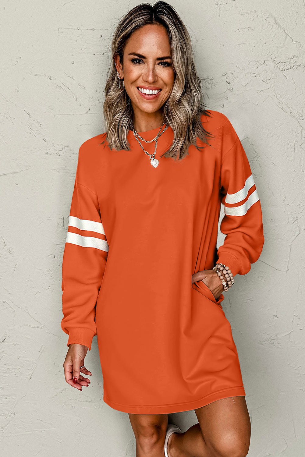 Jennifer Varsity Sweatshirt Dress-4