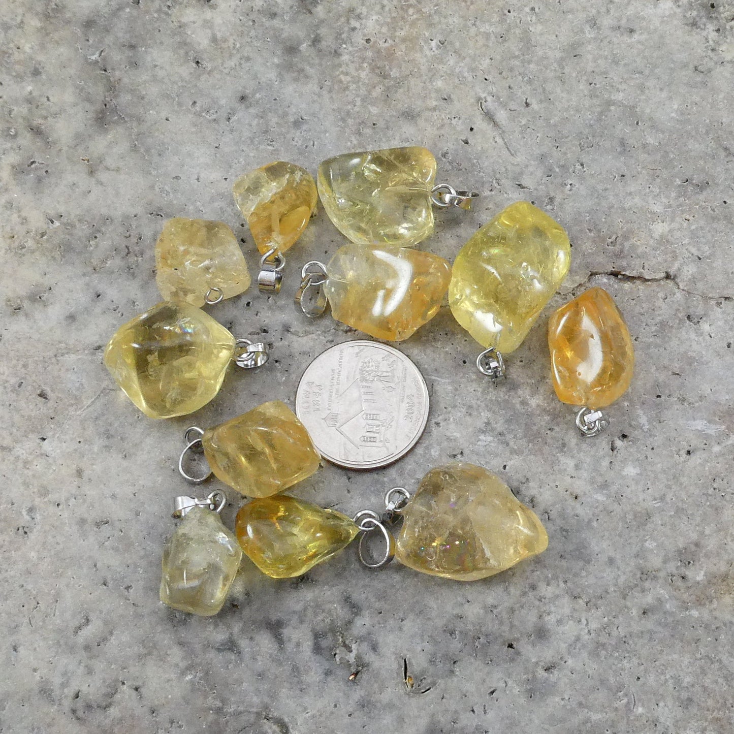 Citrine, Tumble Nugget Pendant-1