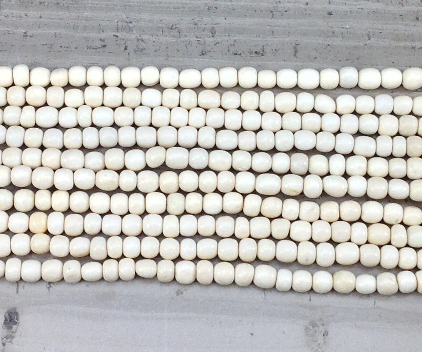 Cow Bone, Yak Bone Off Round 4.5-5mm 5.5-6mm-2