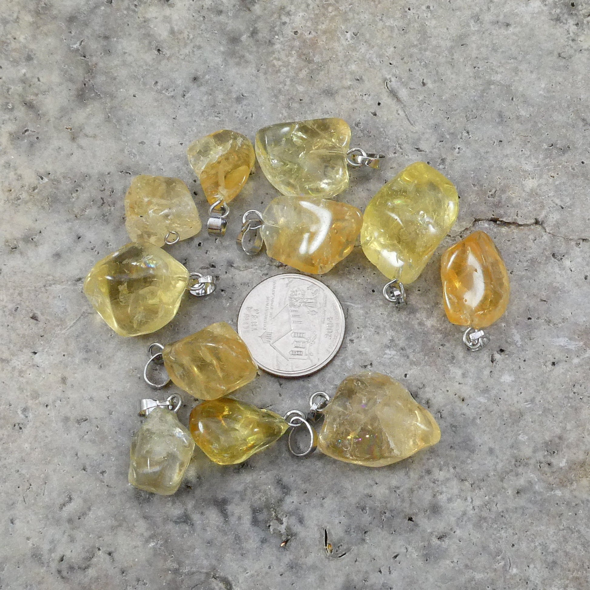 Citrine, Tumble Nugget Pendant-1